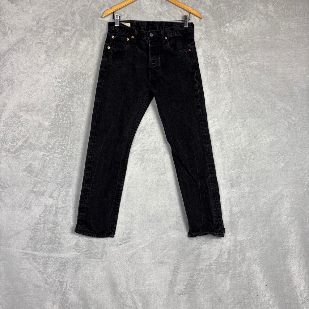 Levis 501 Original Fit Jeans Mens 30x30 Black Straight Leg Button Fly 79830-0026